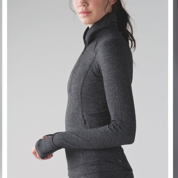 Lululemon Think Fast Pullover Heathered Herringbone Heathered Black - Size 4 - Picture 3 of 15